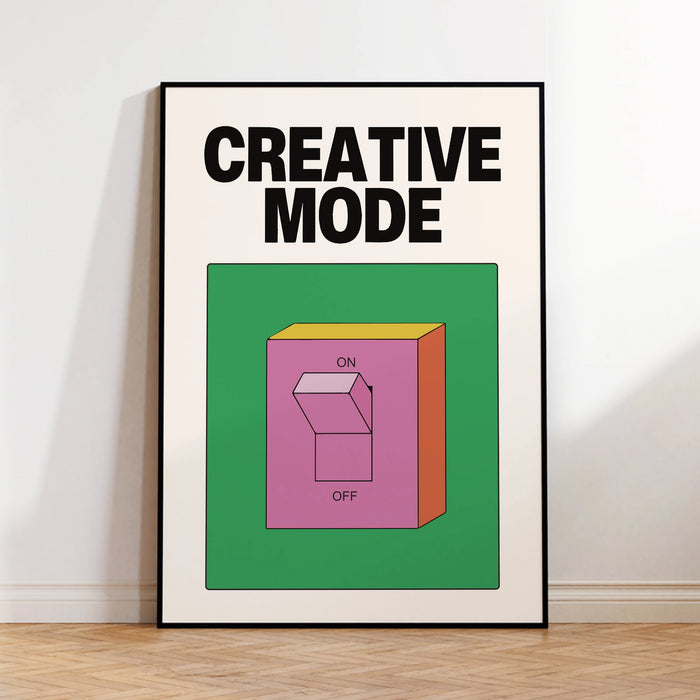 affiche graphique moderne minimaliste blanc vert rose noir cadre métal chambre salon cuisine
