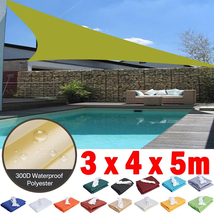 Voile d'ombrage triangulaire 3x4x5m imperméable pour terrasse