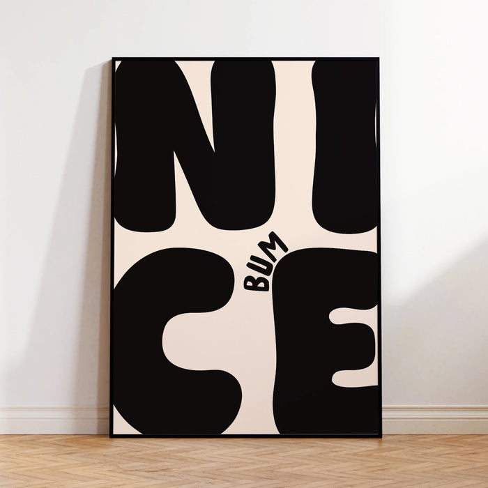 affiche minimaliste lettres géantes noir blanche moderne cadre épais chambre bain salon