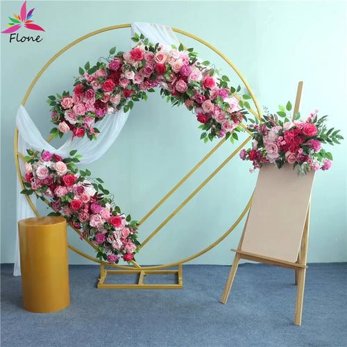 Guirlande de fleurs artificielles en soie rouge pour chemin de table