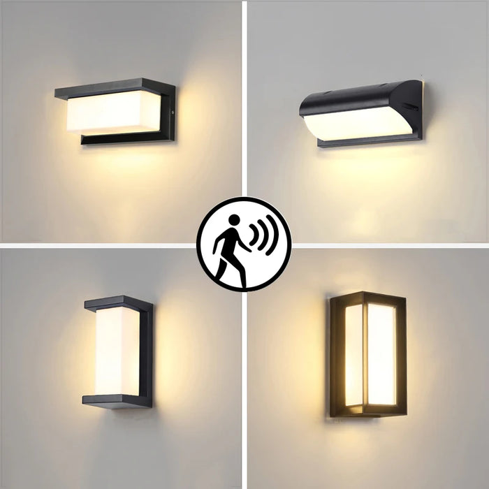 Applique murale LED noire avec détecteur de mouvement pour extérieur