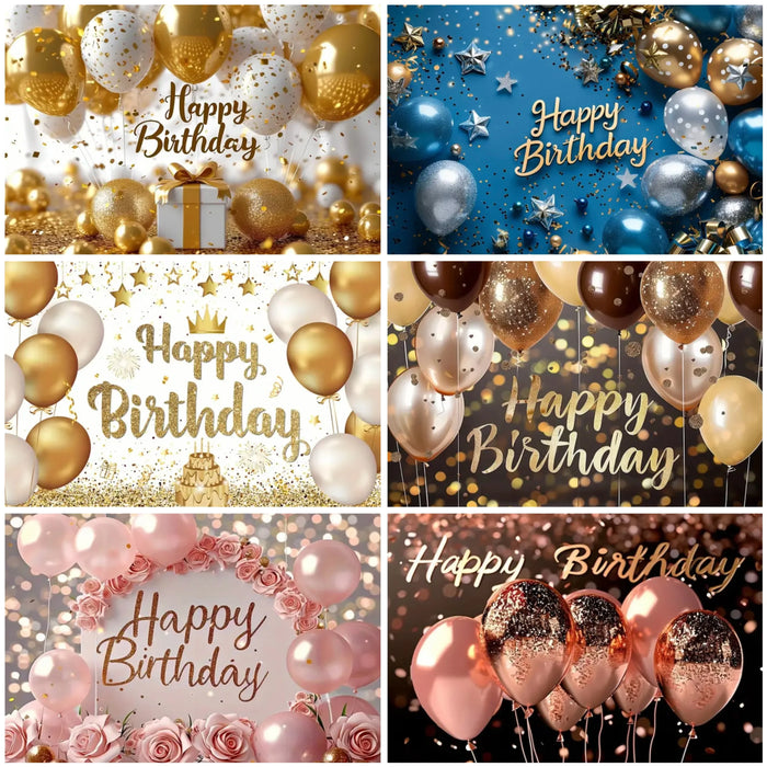 Toile de fond anniversaire bleu avec paillettes or