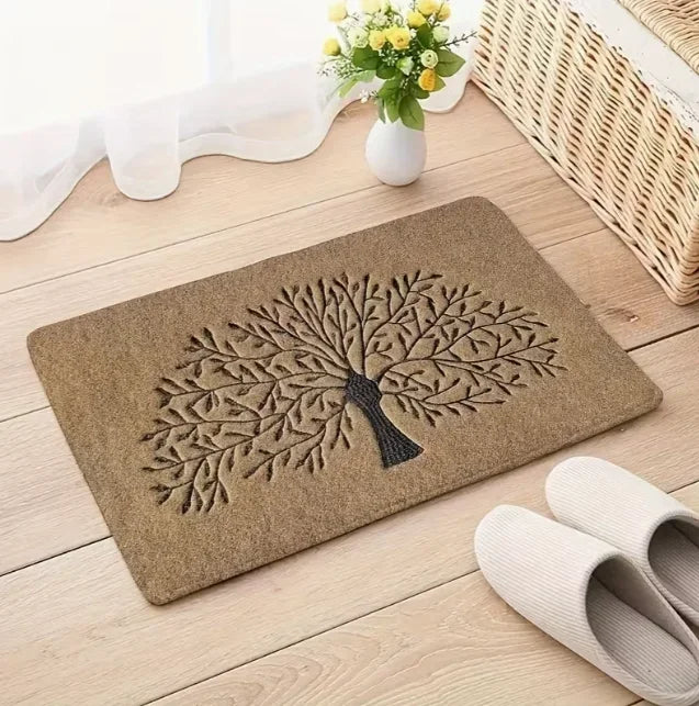 tapis vert doré arbre stylisé résistant rides salon moderne 40x60cm 50x80cm