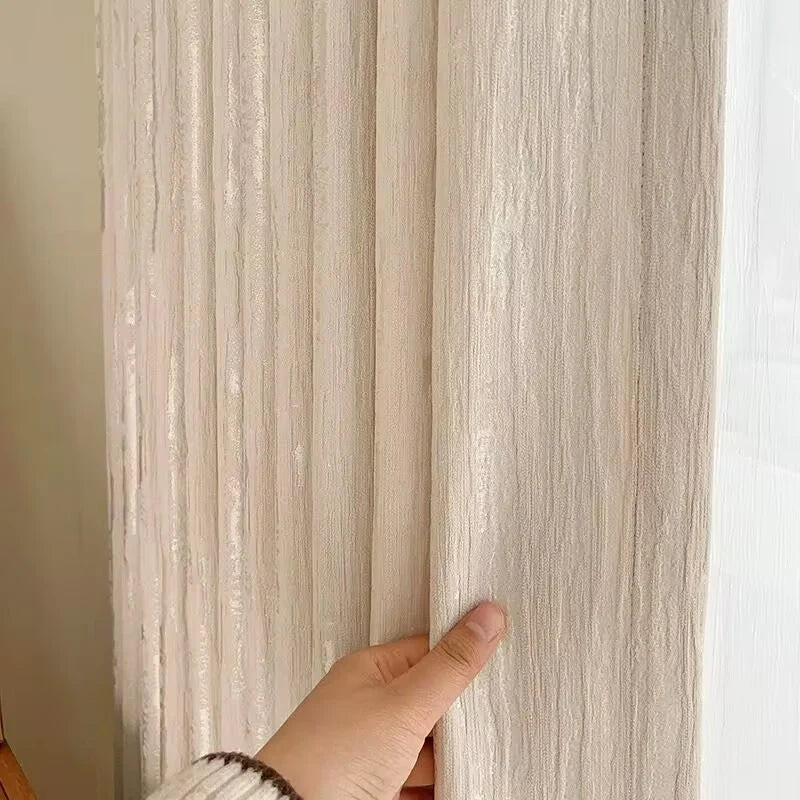 Rideau à crochets couleur crème