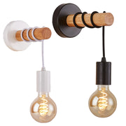 lampe murale industrielle moderne minimaliste bois blanc noir spiralée