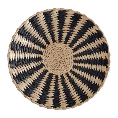 Tenture murale en paille ronde tissée à la main, décoration ethnique pour chambre