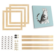 cadre photo bois naturel moderne minimaliste toiles peintes couleurs vives contemporain fixations murales