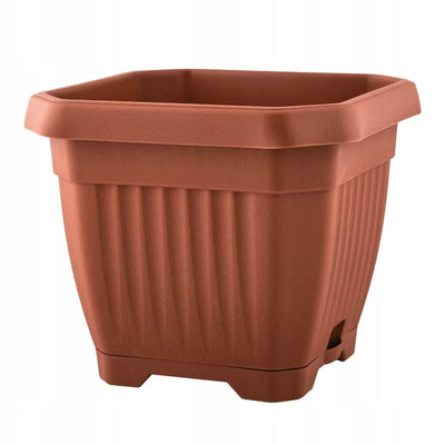 Cache-pot octogonal terracotta 35 cm vue de face