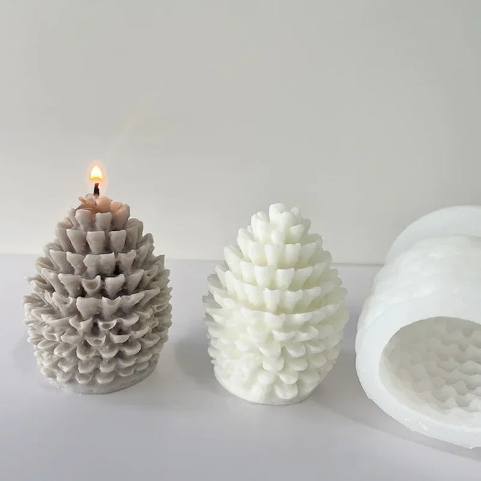 Moule silicone arbre de Noël 3D pomme de pin vue de face
