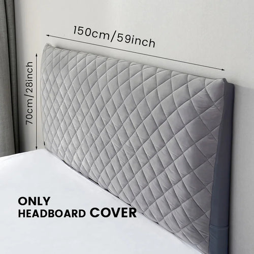 housse tête lit grise quiltée épaisse douce protection textile moderne chambre confort
