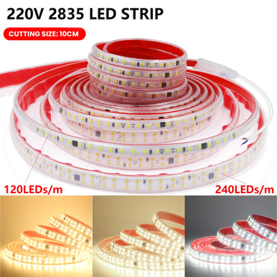 Ruban LED 220V sans transformateur SMD 2835 étanche extérieur