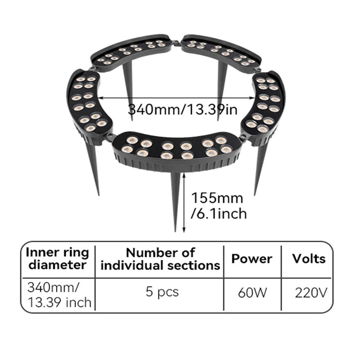 projecteur led extérieur ip65 aluminium moderne noir points lumineux rgb 249 2000lm 220v