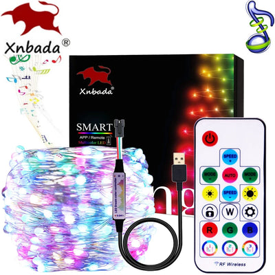 Guirlande lumineuse multicolor LED fil cuivre décoration intérieur