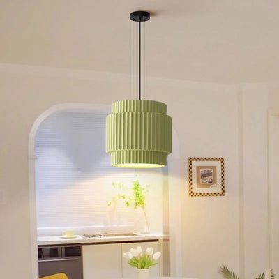 Lustre en résine de café vert blanc beige suspendu au plafond