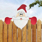 décoration noël père noël rouge vert clôture extérieure festive cartoon