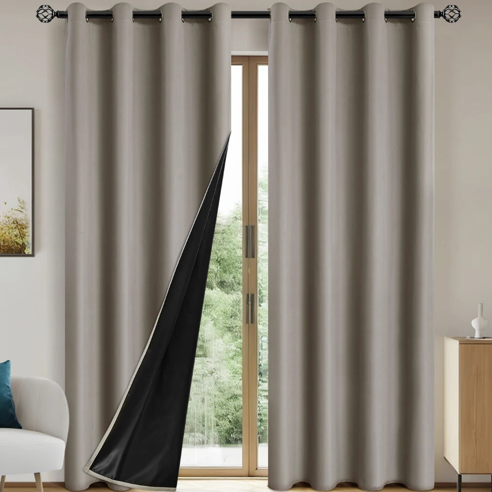 Rideau isolant kaki de 220 cm