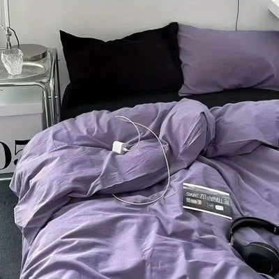 Parure de lit coréenne en polyester doux sur un lit double