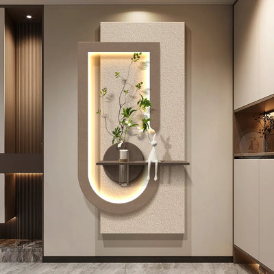 Vase mural LED moderne en grès noir pour couloir