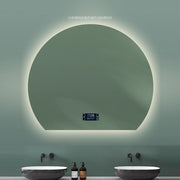 miroir led éclairage rétroéclairage antibuée écran lcd moderne salle bain vert gris clair