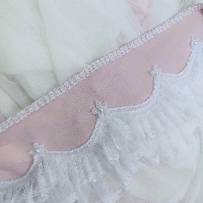 Rideau en polyester blanc style vintage et romantique