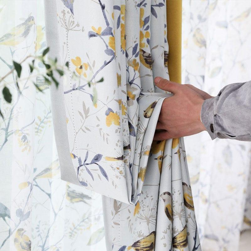 Rideau Avec Motif Oiseau | Ombre Interieur