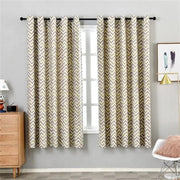 rideau moderne motif zigzag couleur neutre occlusion solaire tringle fixations