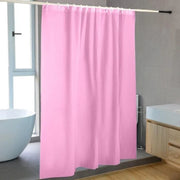 rideau douche rose uni moderne tringle salle bain lisse accueil féminin