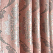 rideau floral semi transparent rose gris marron texturé plis flamands galon fronceur tringle passe