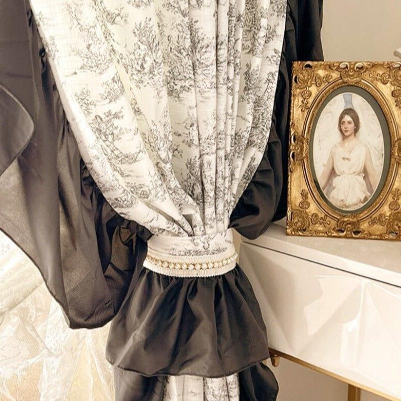 Rideau Noir Et Blanc Baroque | Ombre Interieur
