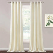 rideau velours blanc cassé moderne opacité øillets tringle deux rideaux tringle tableau floral