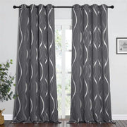 rideaux gris moderne motifs abstraits opaques 3mètres hauteur tringle polyester
