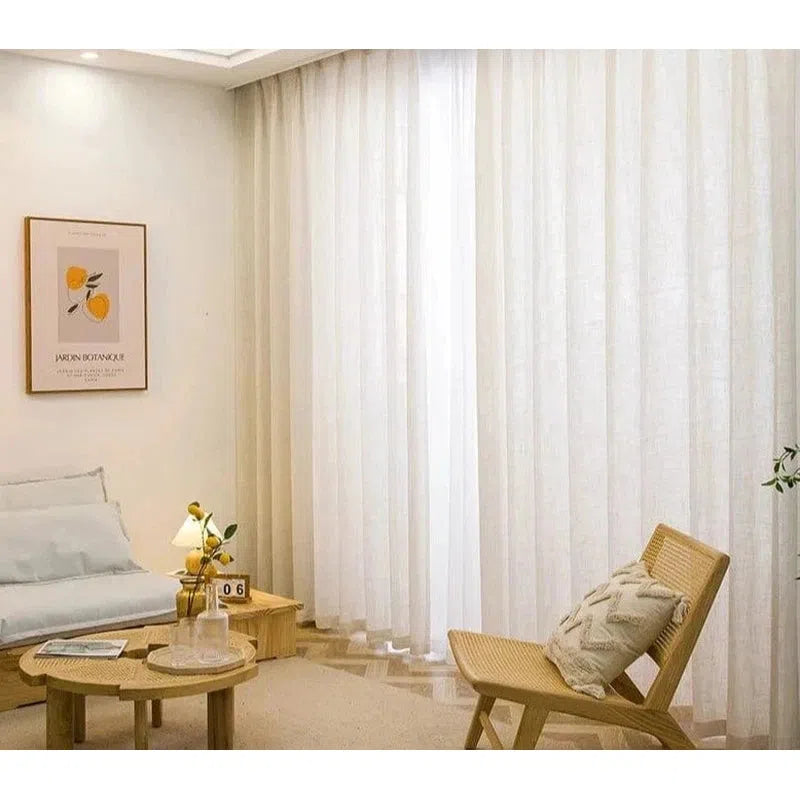 Rideaux Imitation Lin Blanc | Ombre Interieur