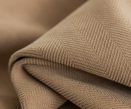 rideau occultant grande largeur beige marron herringbone plis flamands passe tringle galon fronceur