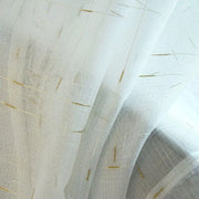 rideau blanc or fin horizontal moderne minimaliste transparent tringle dorés