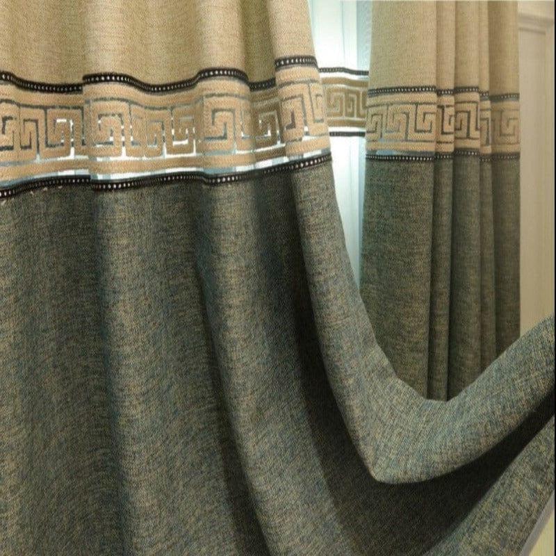 Rideau élégamment décoré avec motifs géométriques modernes et teinte neutre, idéal pour apporter une touche sophistiquée à votre intérieur. Adapté aux salons et chambres, ce rideau ajoute une ambiance harmonieuse et contemporaine tout en offrant l'intimité nécessaire.