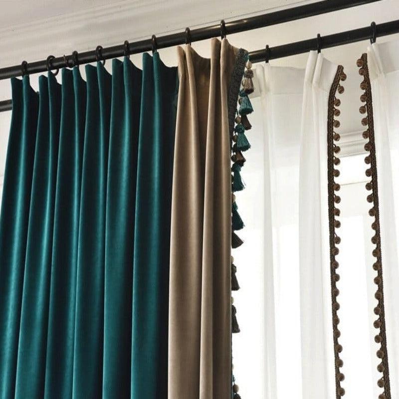 Rideau Marron Bleu | Ombre Interieur