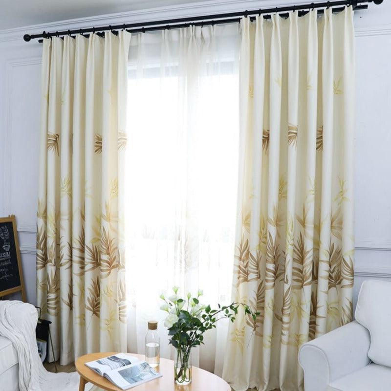 Rideaux Motifs Feuilles | Ombre Interieur