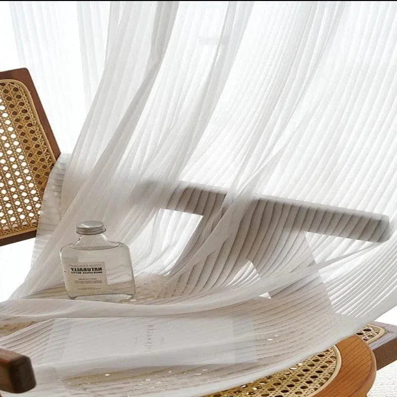 Voilage Blanc Rayé | Ombre Interieur