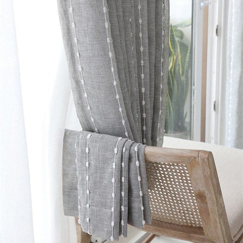 Voilage Gris Motif | Ombre Interieur
