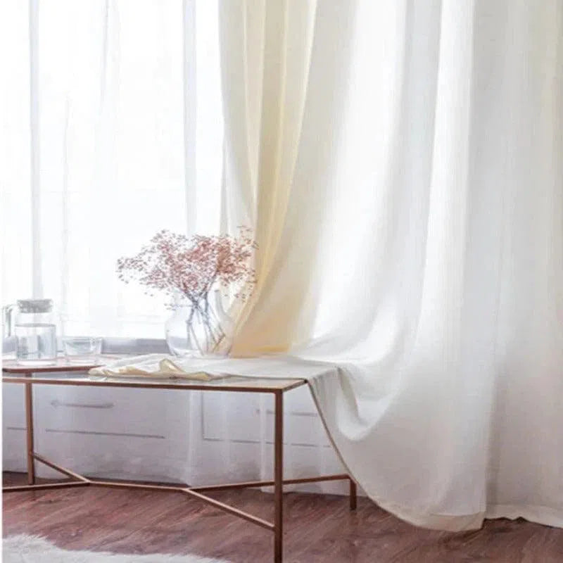 Voilage Imitation Lin Jaune | Ombre Interieur