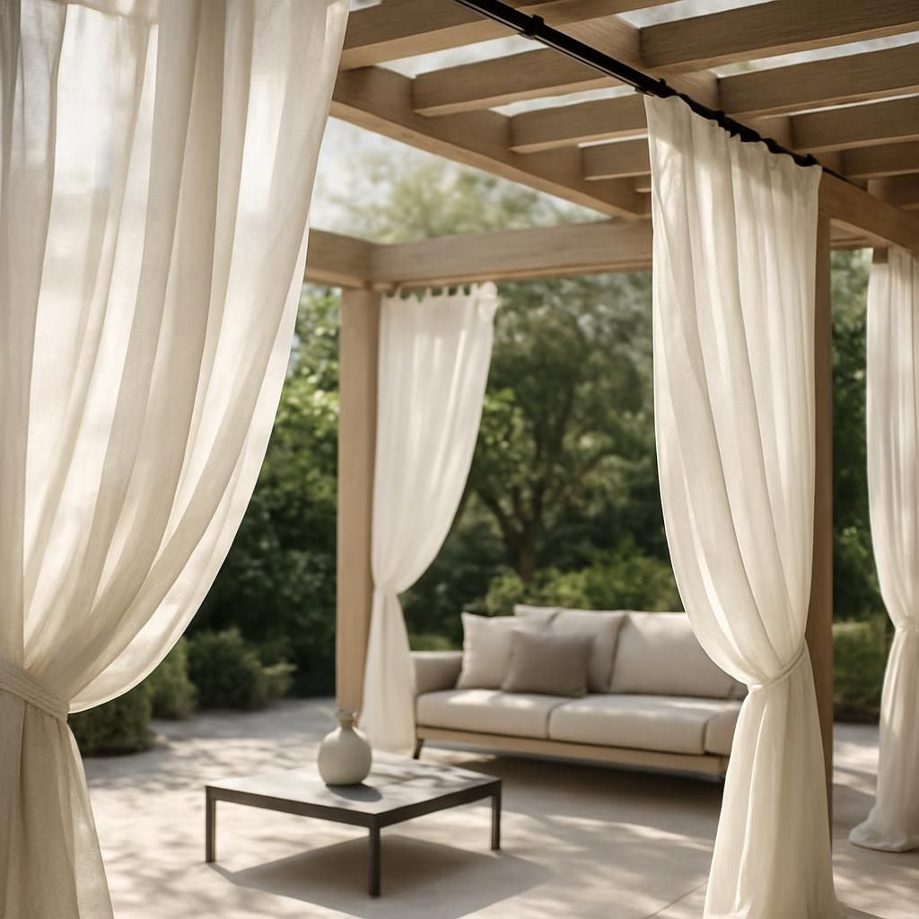 Accrocher des rideaux sur une pergola pour une décoration extérieure élégante et pratique.