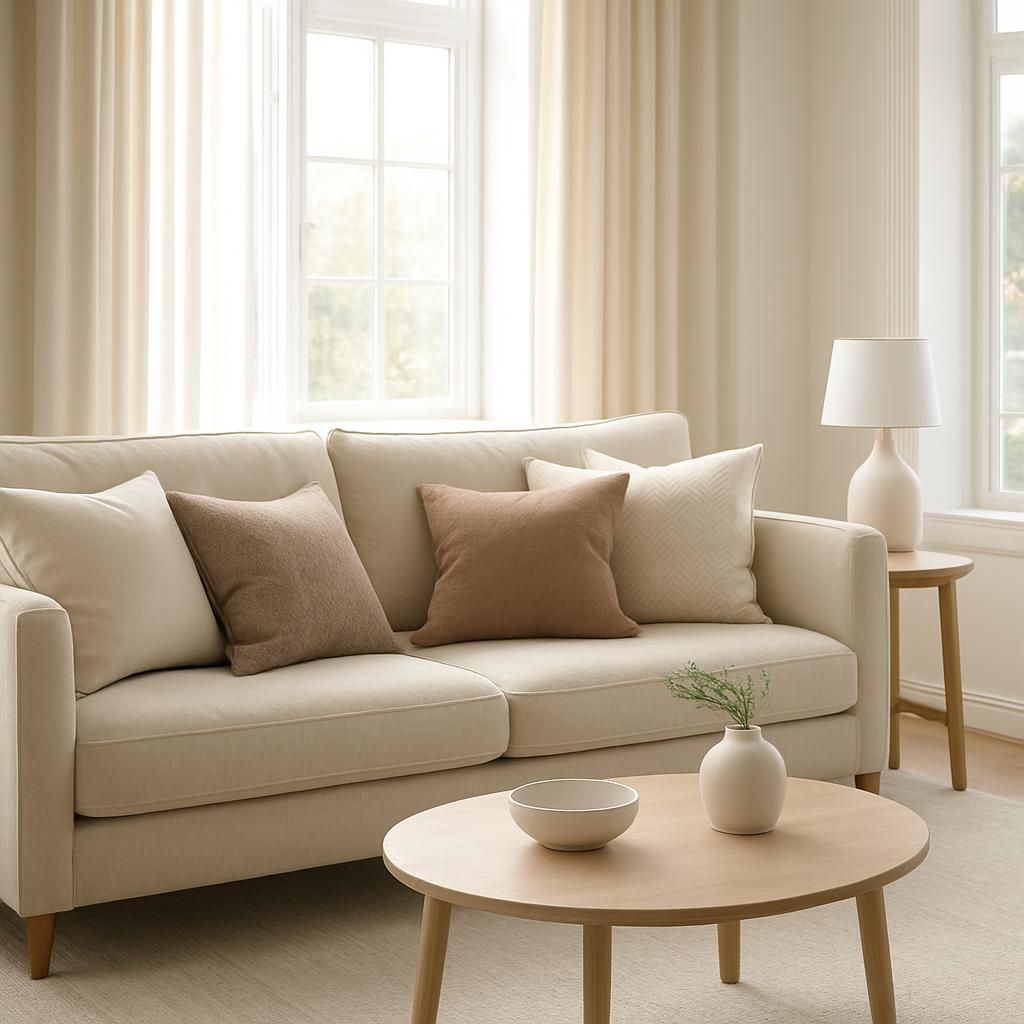 Disposition de coussins décoratifs pour un intérieur cosy et stylisé