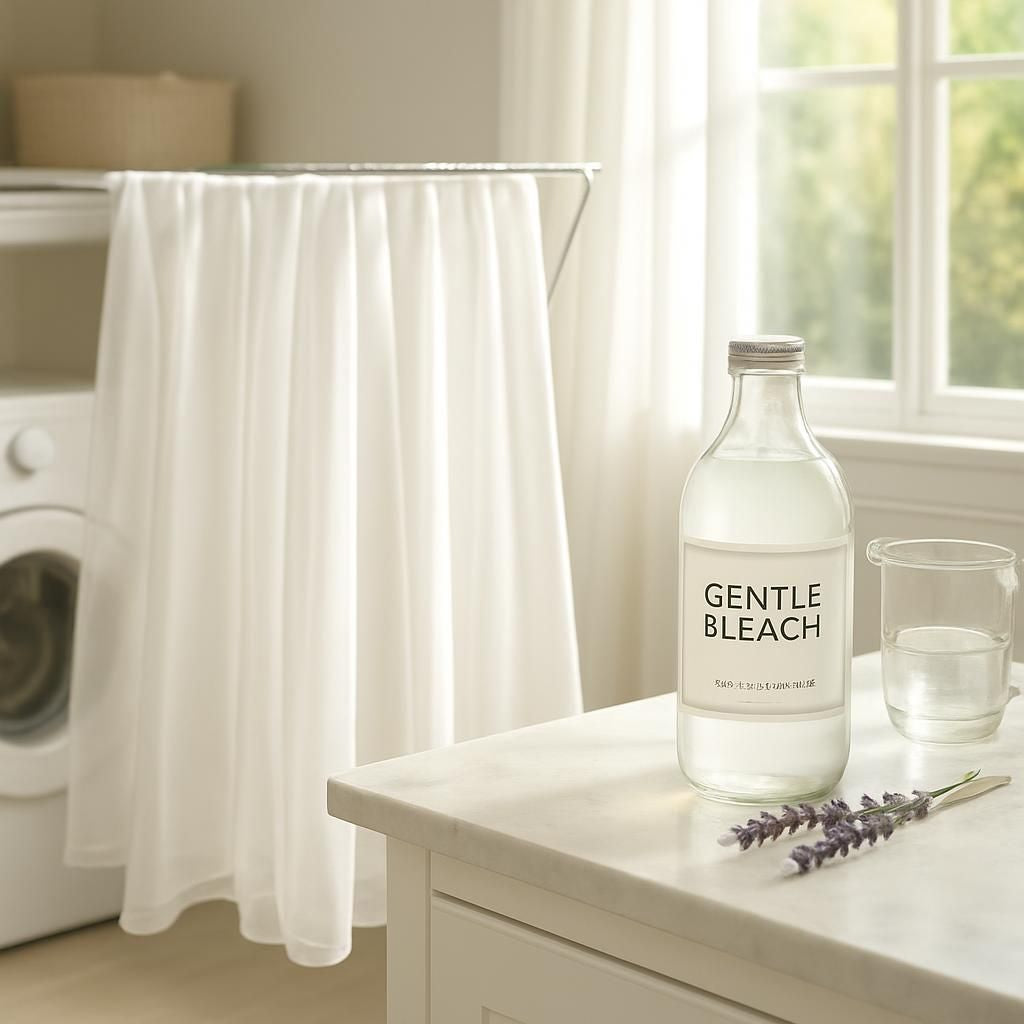 Voilages en polyester blanchis pour une decoration d'interieur lumineuse et propre.