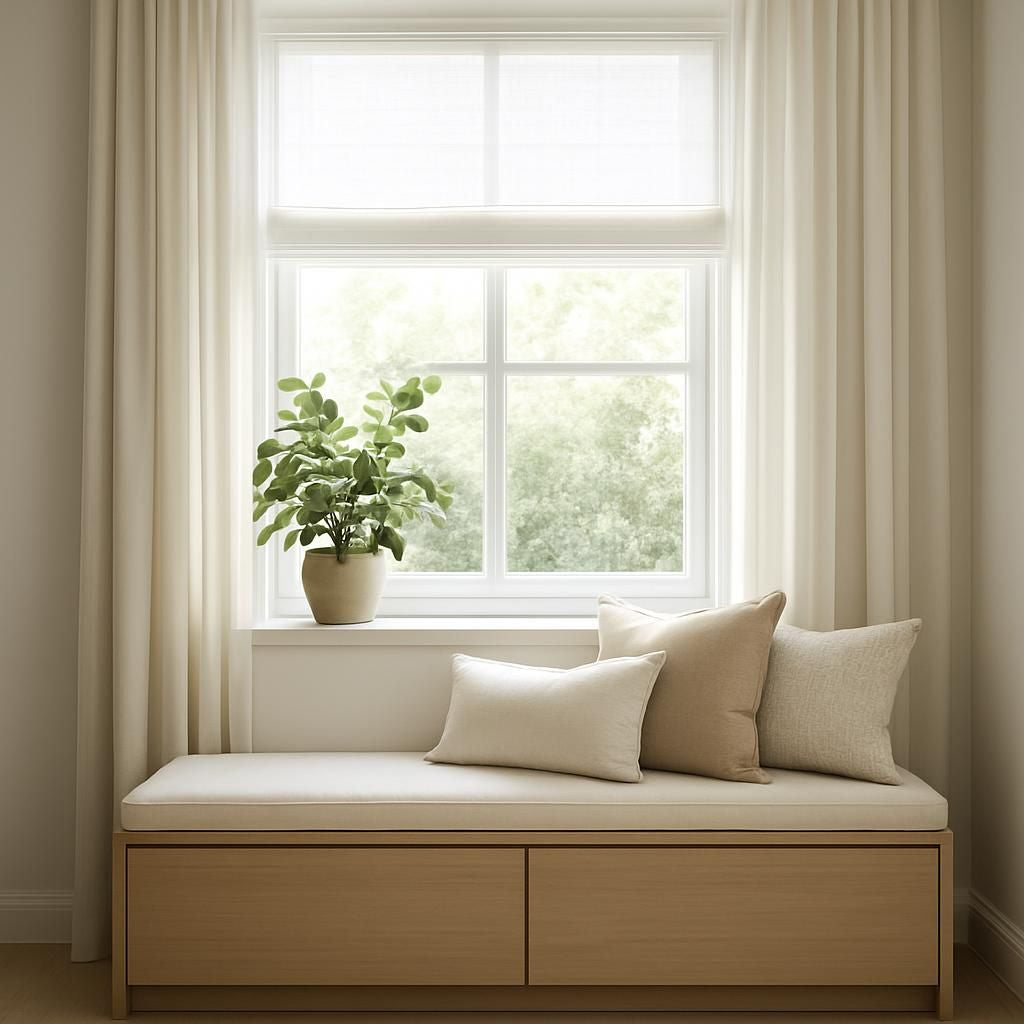 Cachez le bas d'une fenêtre pour une décoration intérieure élégante et pratique