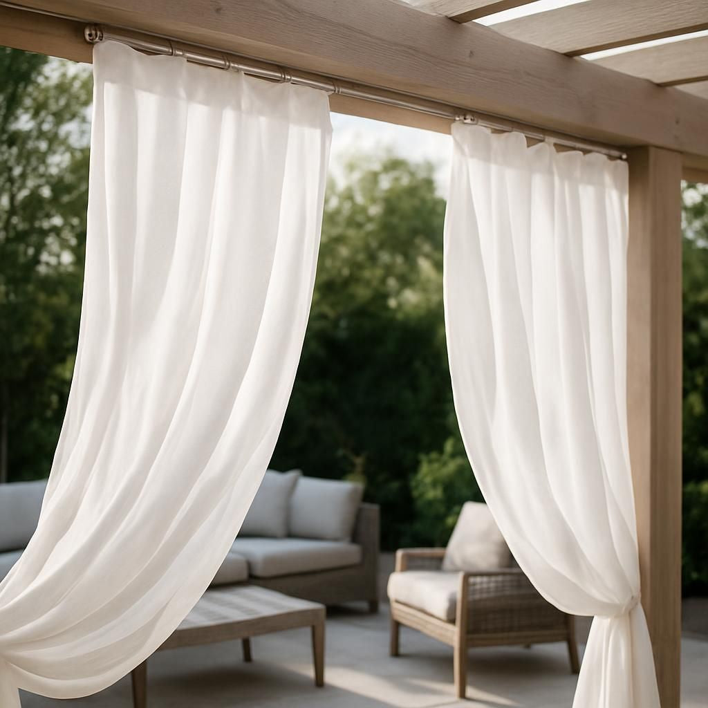 Accrocher des rideaux sur une pergola pour une décoration extérieure élégante et pratique.