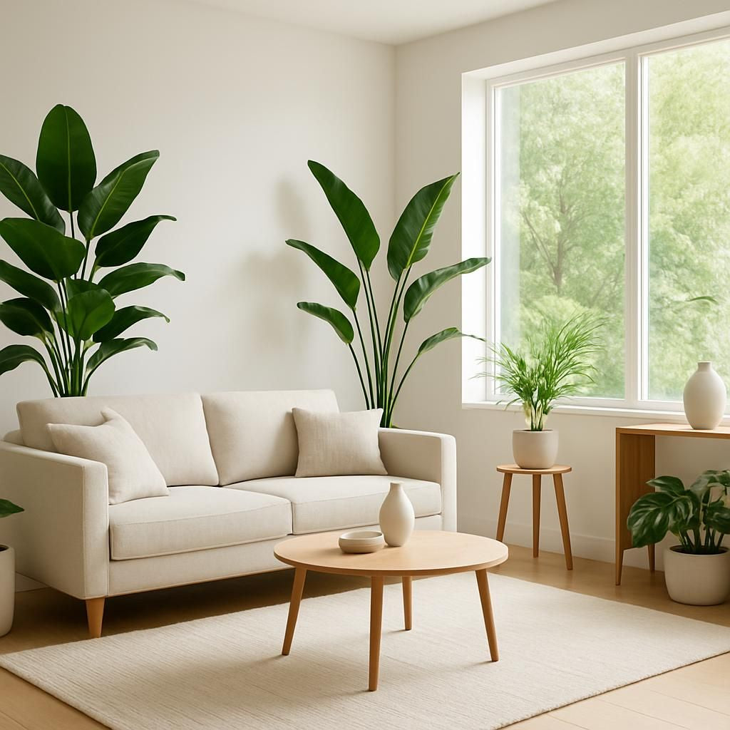 Décoration intérieure avec des plantes vertes pour une ambiance naturelle et apaisante