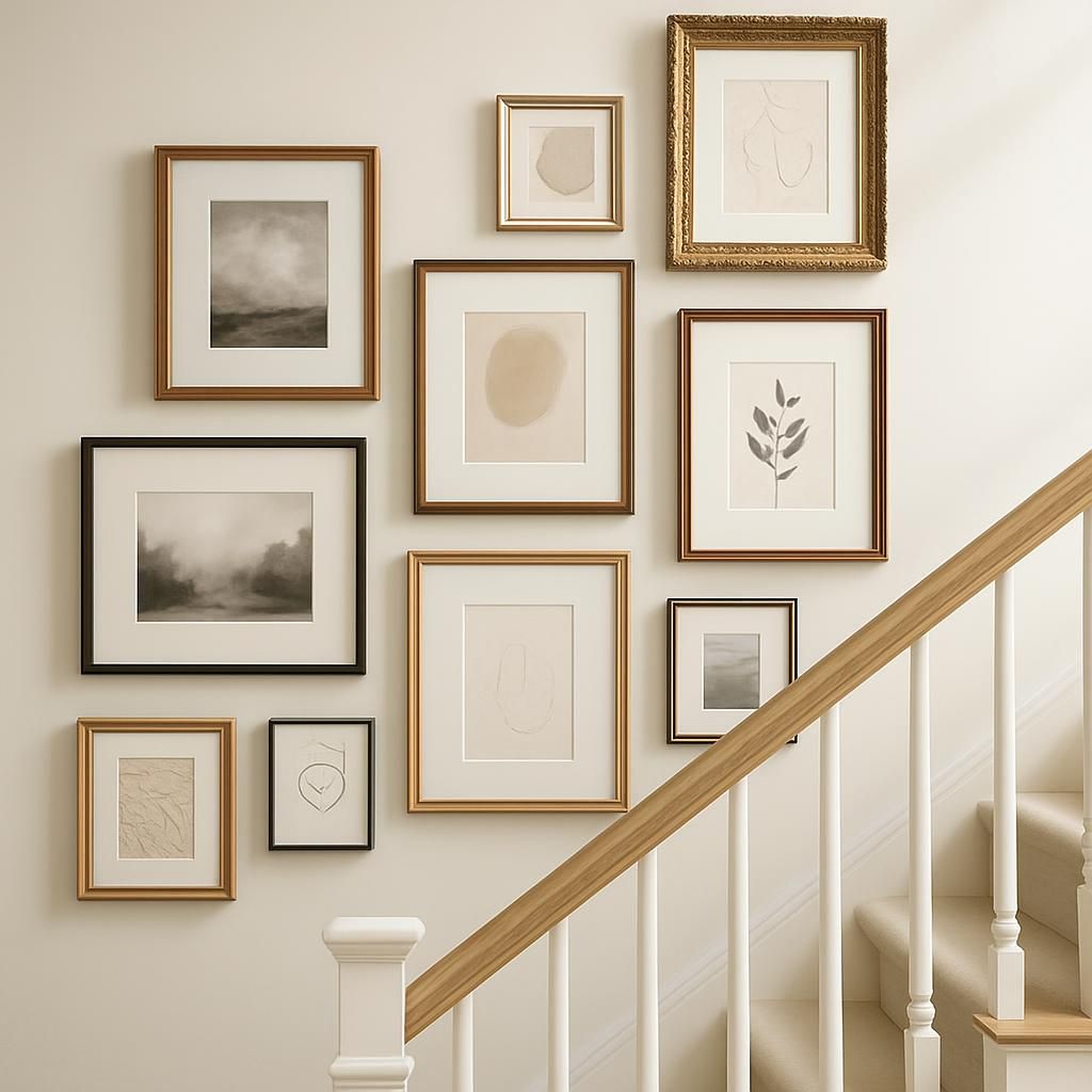 Cadres décoratifs sur un escalier pour une décoration murale originale