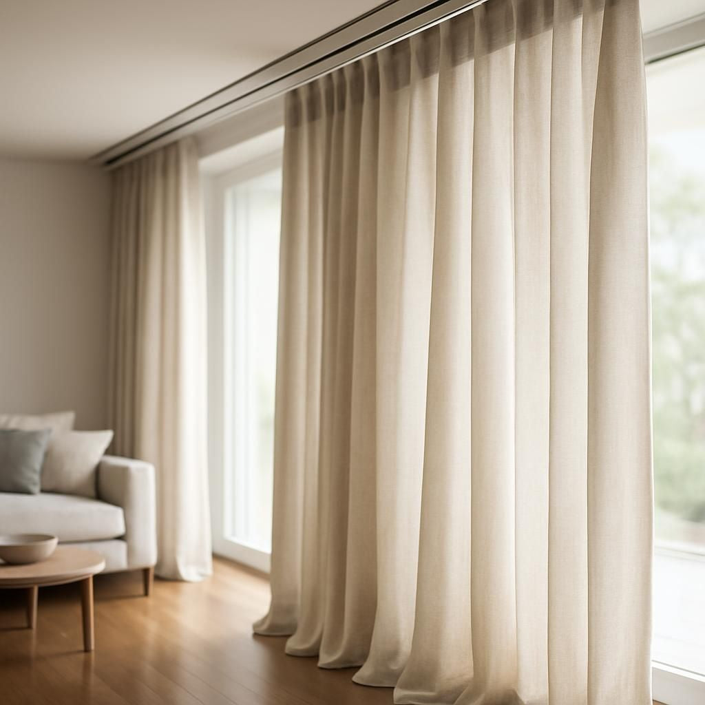 Accrocher des rideaux au plafond pour une décoration intérieure élégante et moderne.