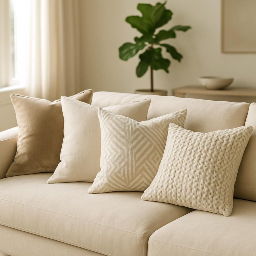 Coussins décoratifs colorés pour embellir un canapé ou un lit.