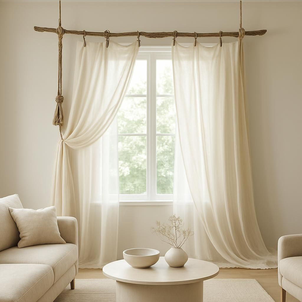 Accrocher des rideaux de façon originale pour une décoration d'intérieur unique et personnalisée.